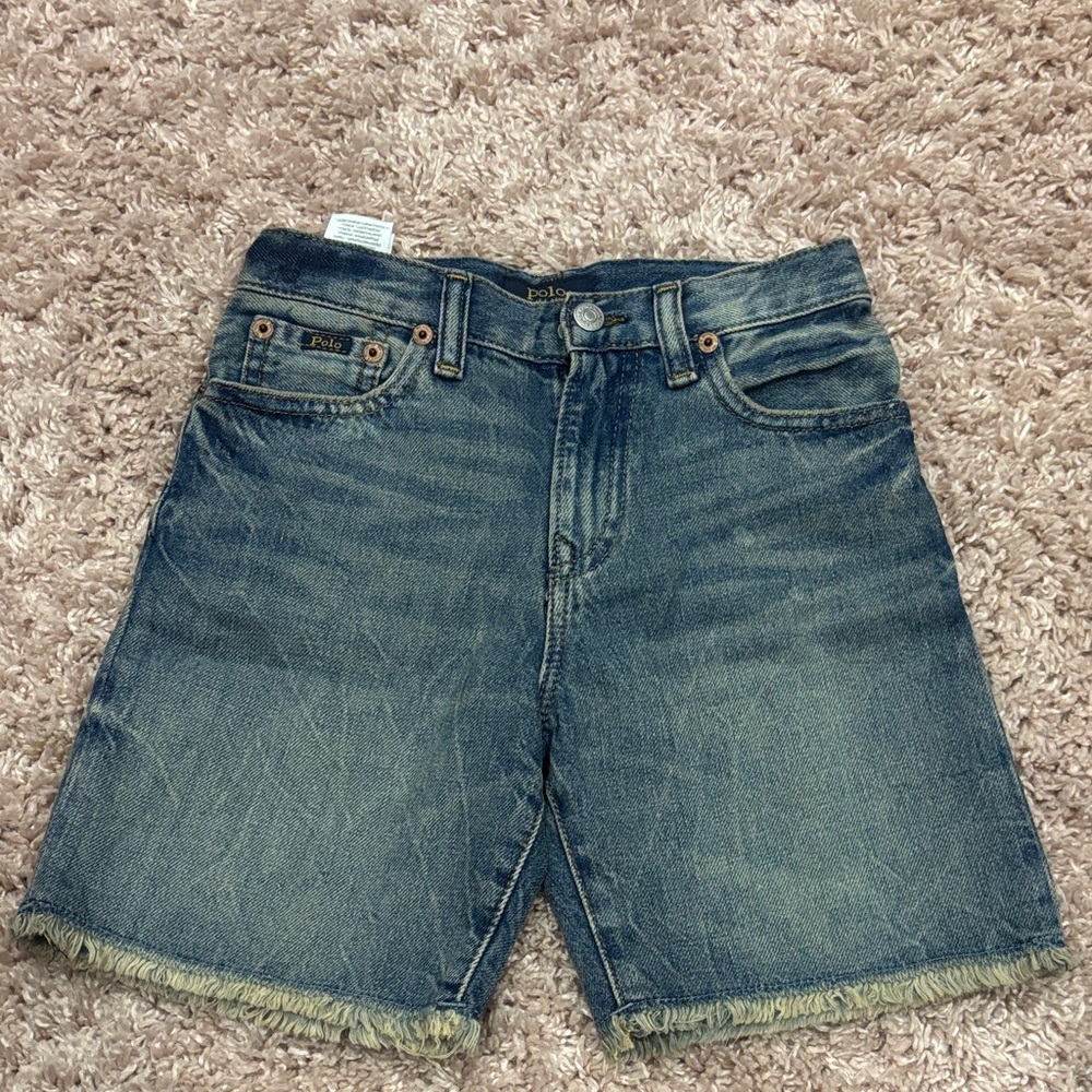 Boys Ralph Lauren Faded Blue Denim Cutoff Shorts